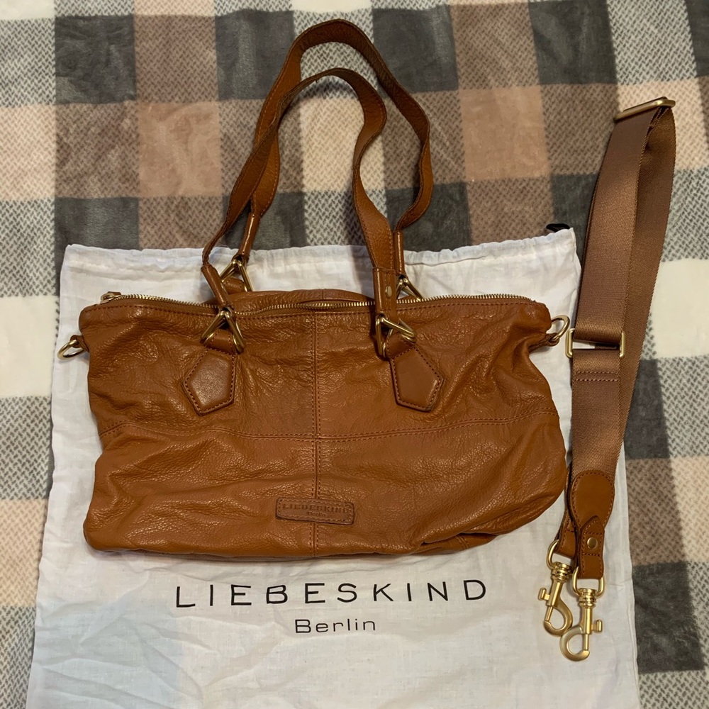 Liebeskind Brown Leather Shoulder Bag with Removable Strap